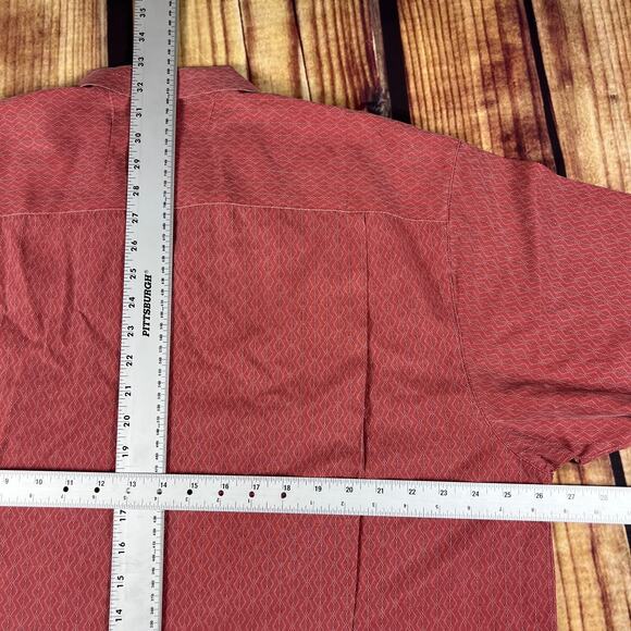 Tommy Bahama Shirt Mens XL Red Silk Geometric Diamond Resort Vacation Tropical - Picture 9 of 9